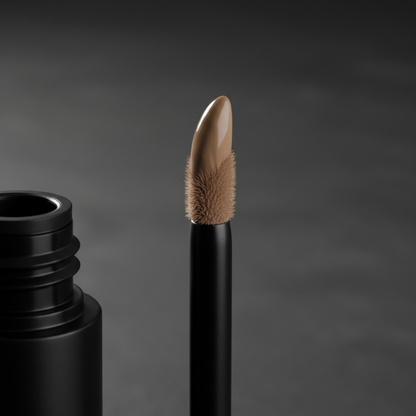 Noir Precision Liquid Concealer macro close-up of pointed sponge tip loaded with nude beige concealer