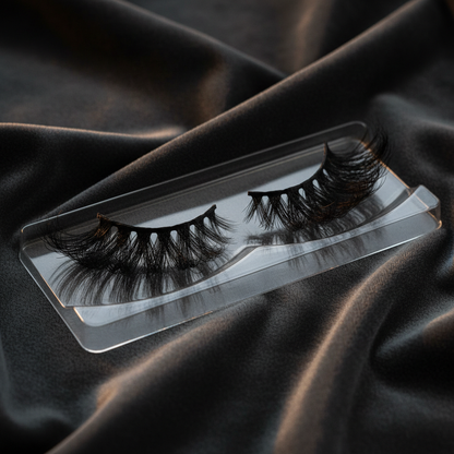Variant 2 – Dramatic Black false eyelashes on dark velvet