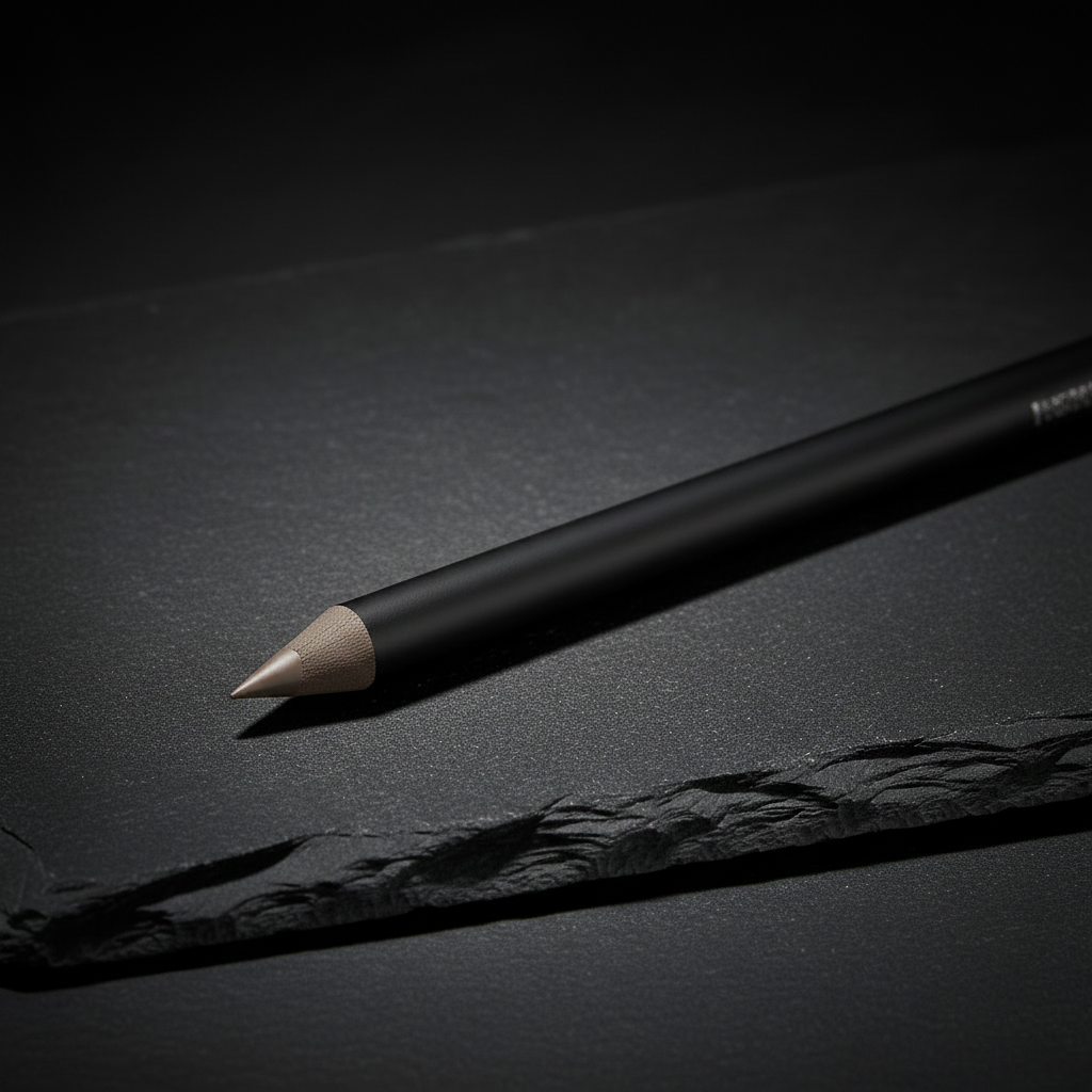 Obsidian Precision Eyebrow Pencil - Taupe Grey variant on dark slate surface