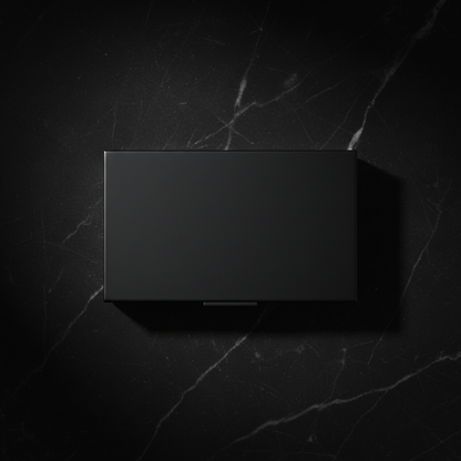 Shadow Edit Six-Pan Palette matte black compact closed, overhead flat lay on marble